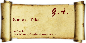 Gansel Ada névjegykártya